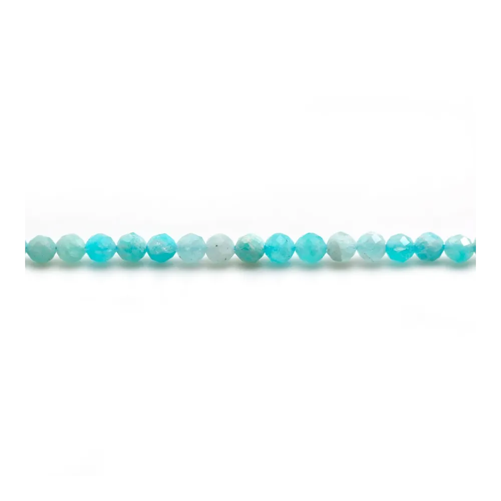 Amazonite pérou rond facette 3mm x 39cm