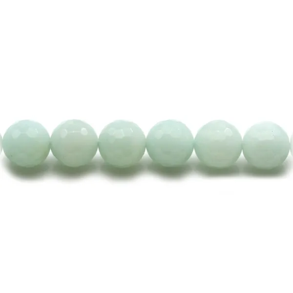 Amazonite, redondo facetado, 10mm x 40cm
