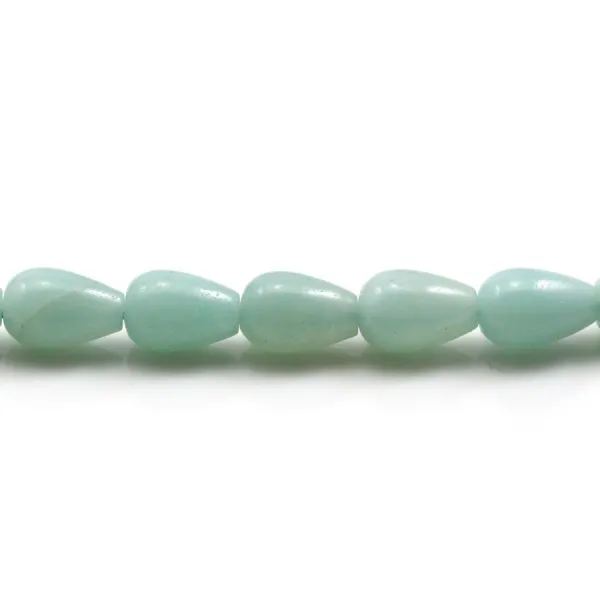 Amazonita, gota redonda, 8x12mm x 40cm