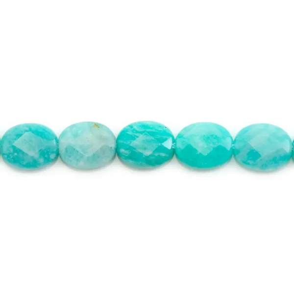 Amazonite peruana, oval facetada, 8x10mm x 40cm