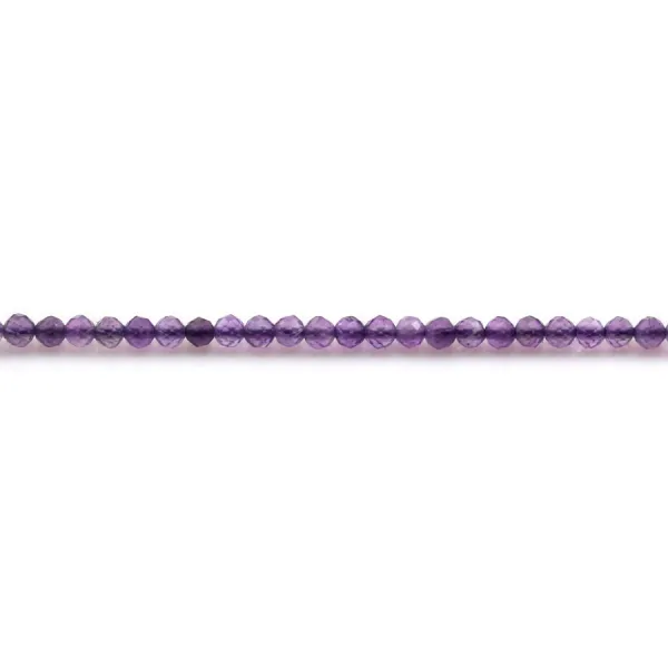 Amatista, redonda facetada, 2mm x 39cm