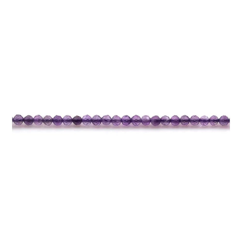 Améthyste de forme ronde facette 2.5mm x 39cm