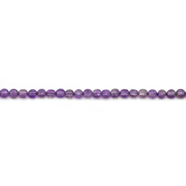 Améthyste violet, ronde plate facettée, 2.5mm x 39cm