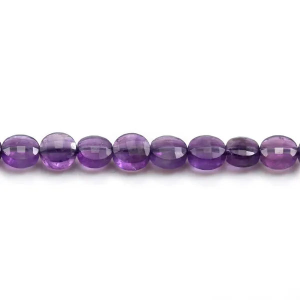 Amethyst faceted flat round 8mm x 2pcs