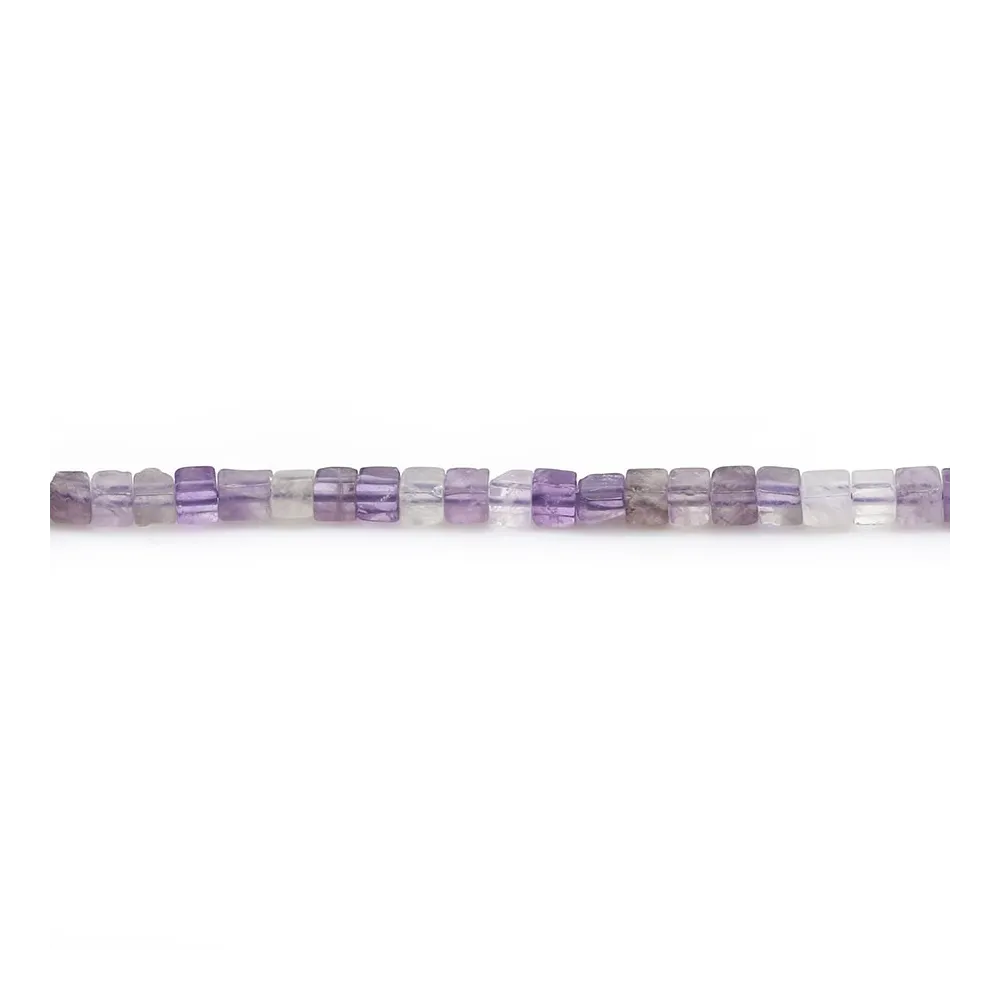 Amethyste violette, en forme de cube, 2.5mm x 39cm