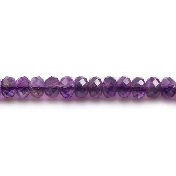 Améthyste Rondelle Facette 4x6mm x 10 pcs