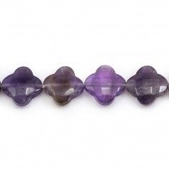 Améthyste trèfle facette 13 mm  x 1pc    