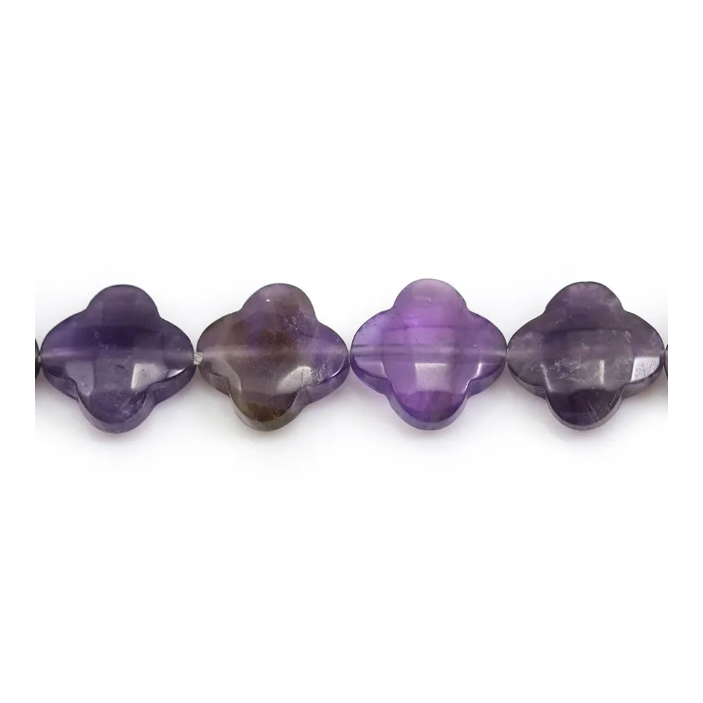 Améthyste trèfle facette 13 mm x 1pc   