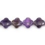 Améthyste trèfle facette 13 mm  x 1pc    