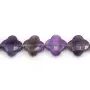 Améthyste trèfle facette 13 mm x 1pc   