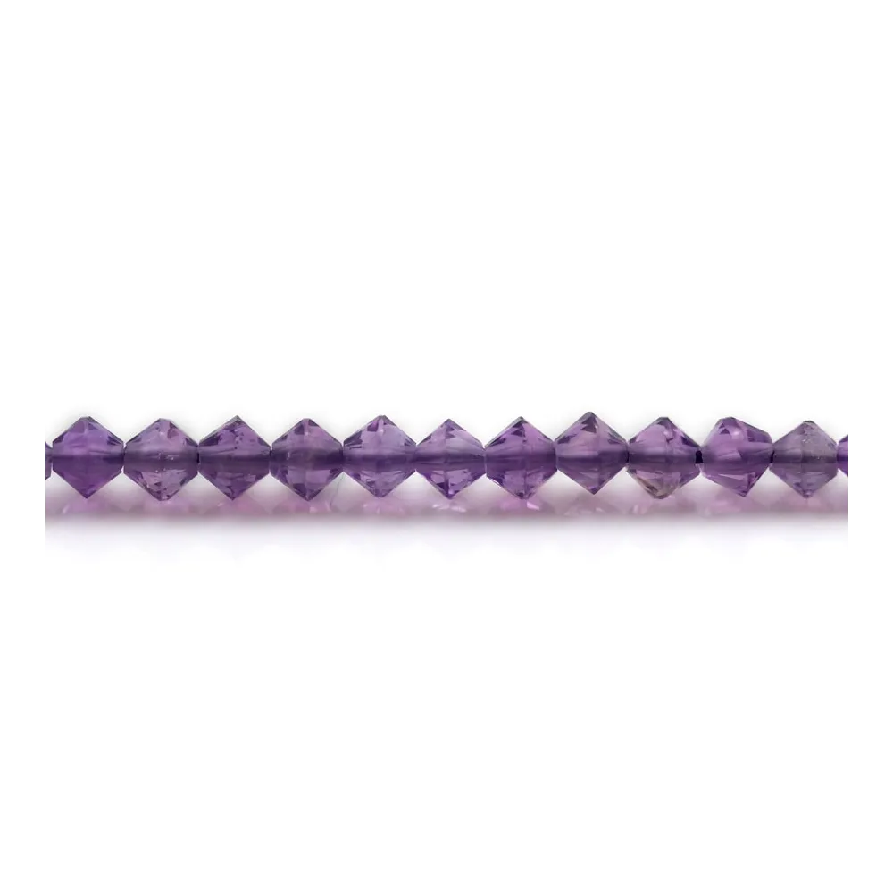 Améthyste,en forme de toupie facette 4mm x 39cm