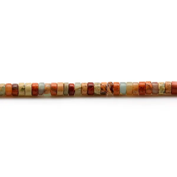 Jaspe serpentine, forme rondelle 2x4mm x 39cm