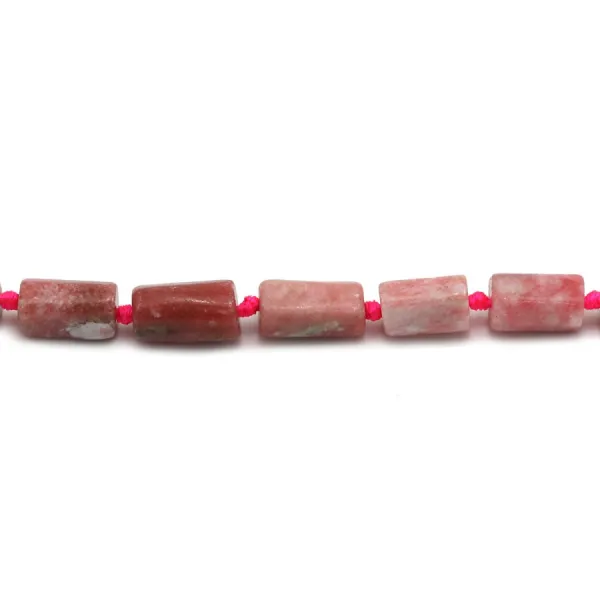 Rhodonite en forme de baroque 7x11mm x 44cm