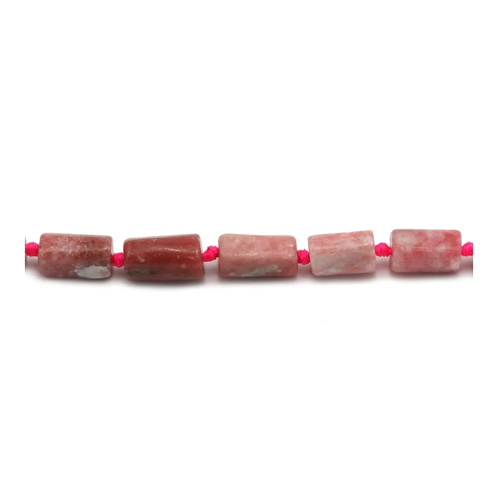 Rhodonite en forme de baroque 7x11mm x 44cm