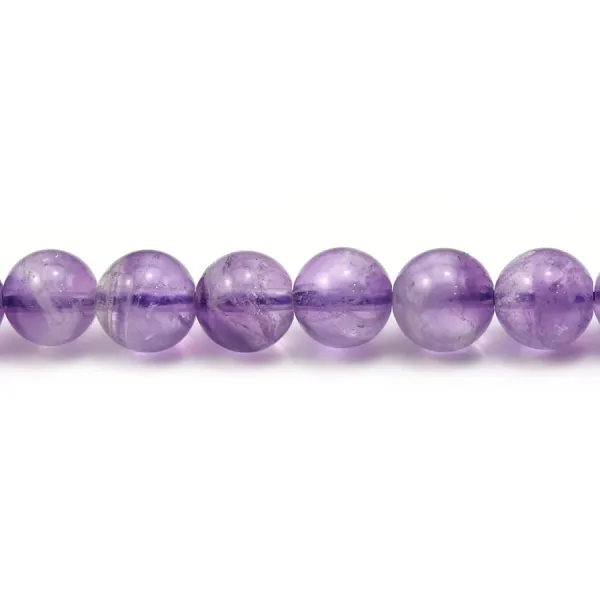 Clear amethyst round 8mm x 6pcs