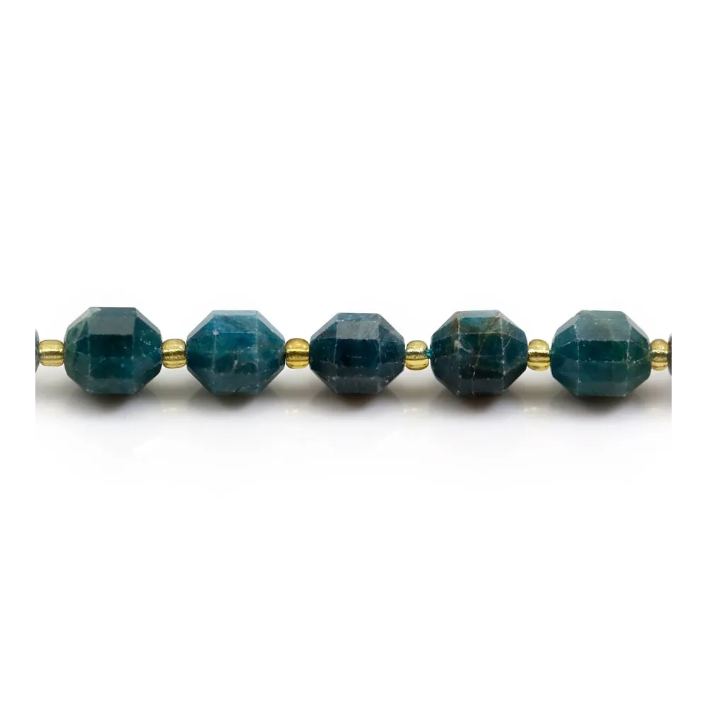 Apatite,en forme d'octogonal facette sur fil 10mm x 40cm