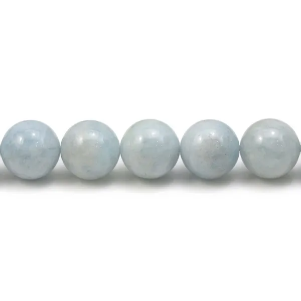 Aigue marine de forme ronde, mesurant 10mm x 2pcs