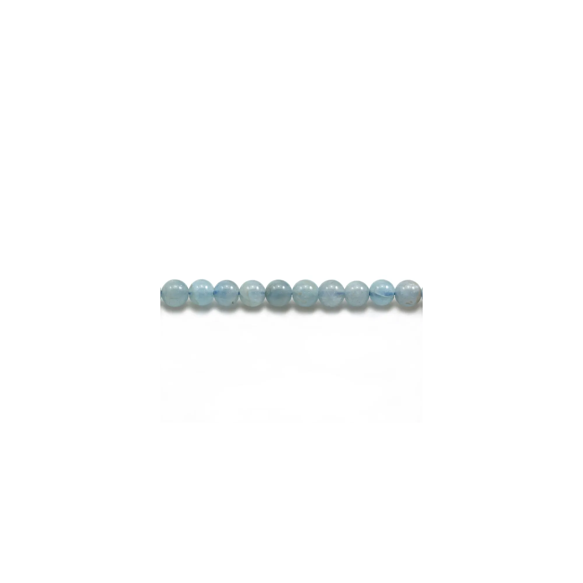 Lot De 5 Perles Rondes En Aigue-marine Naturelle - Diamètre 8 Mm, Polies, Brésil