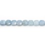 Aigue marine bleu, de forme carré facetté 6mm x39cm