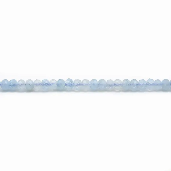 Aigue marine rondelle facette 2.3x3.3mm x 40cm