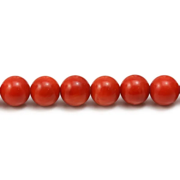 Bambou de mer teinté, couleur rouille, de forme ronde 8mm x 4pcs