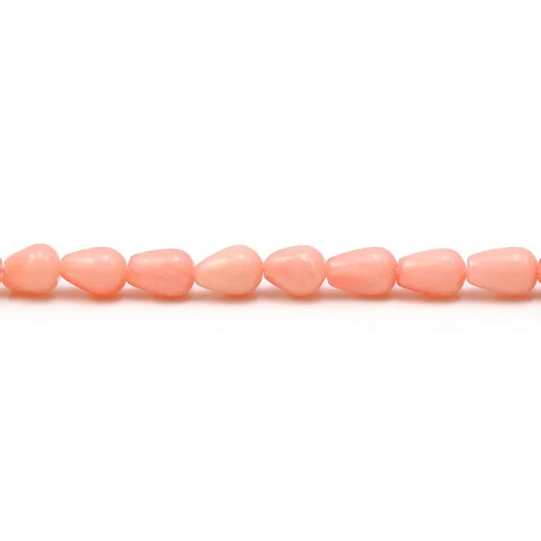 Bambou de mer teinté orange, en forme de goutte, de taille 2x6mm x 40cm