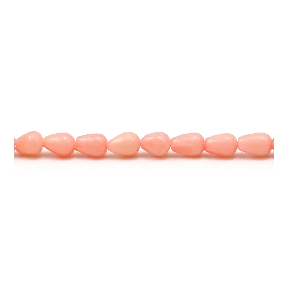 Bambou de mer teinté orange, en forme de goutte, de taille 2x6mm x 40cm