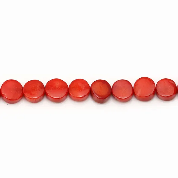 Bambou de mer teinte rouge rond plat 6mm x40cm