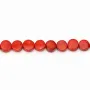 Red colored round flat sea bamboo 9-11mm x40cm