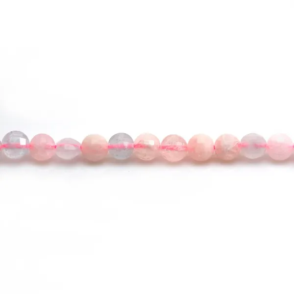 Mixed morganite and aquamarine, of round shape, 4 * 6mm x 40cm