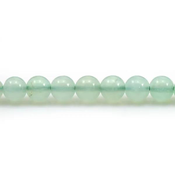 Chrysoprase de couleur verte, de forme ronde, 4.5 - 5mm x 4pcs