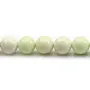 Chrysoprase "lemon", de couleur jaune vert, de forme ronde, 10mm x 39cm