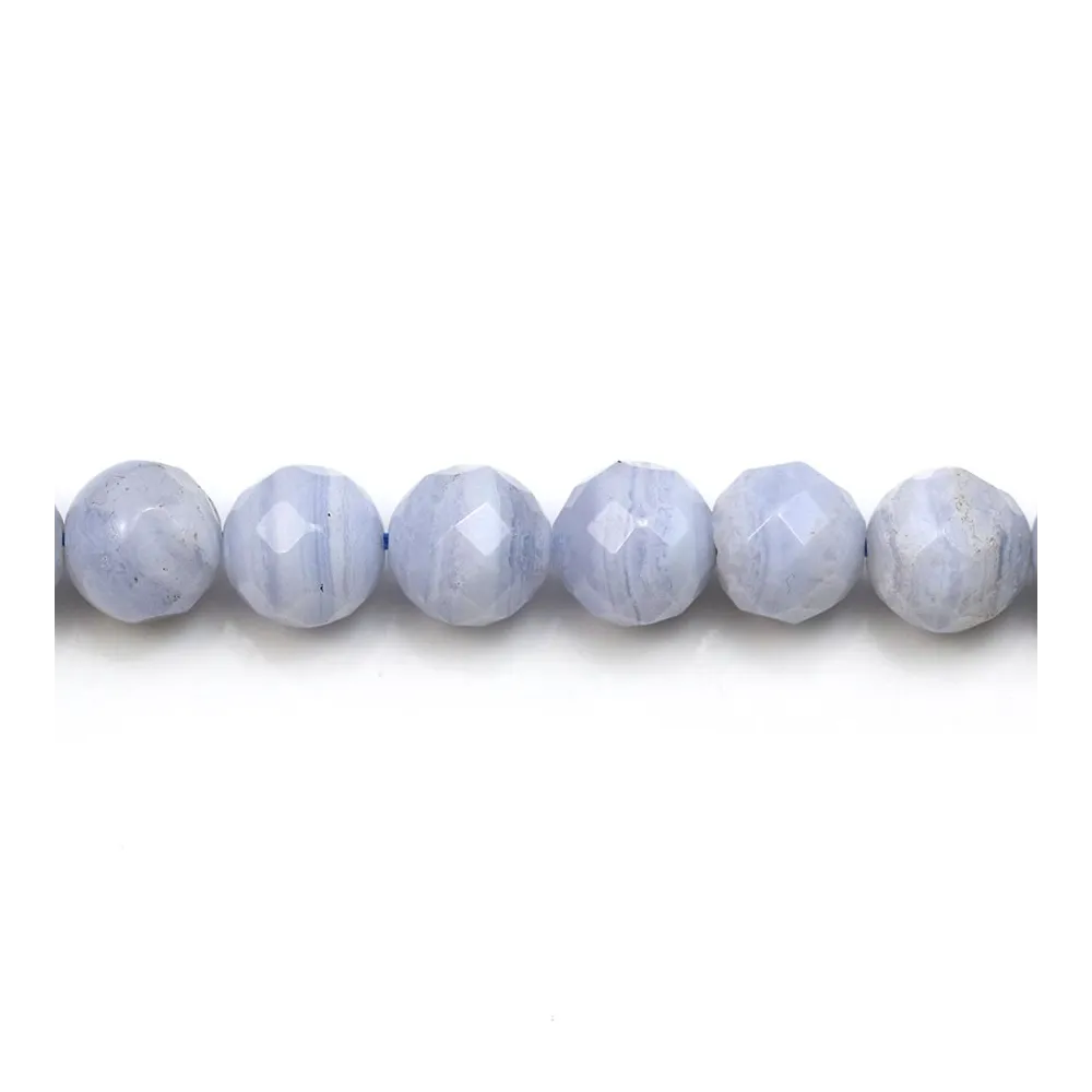 Calcédoine Rond Facette 8mm x 40cm