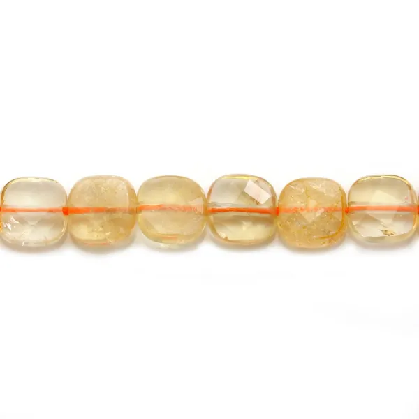 Citrine, en forme de carré facetté 8mm x 39cm