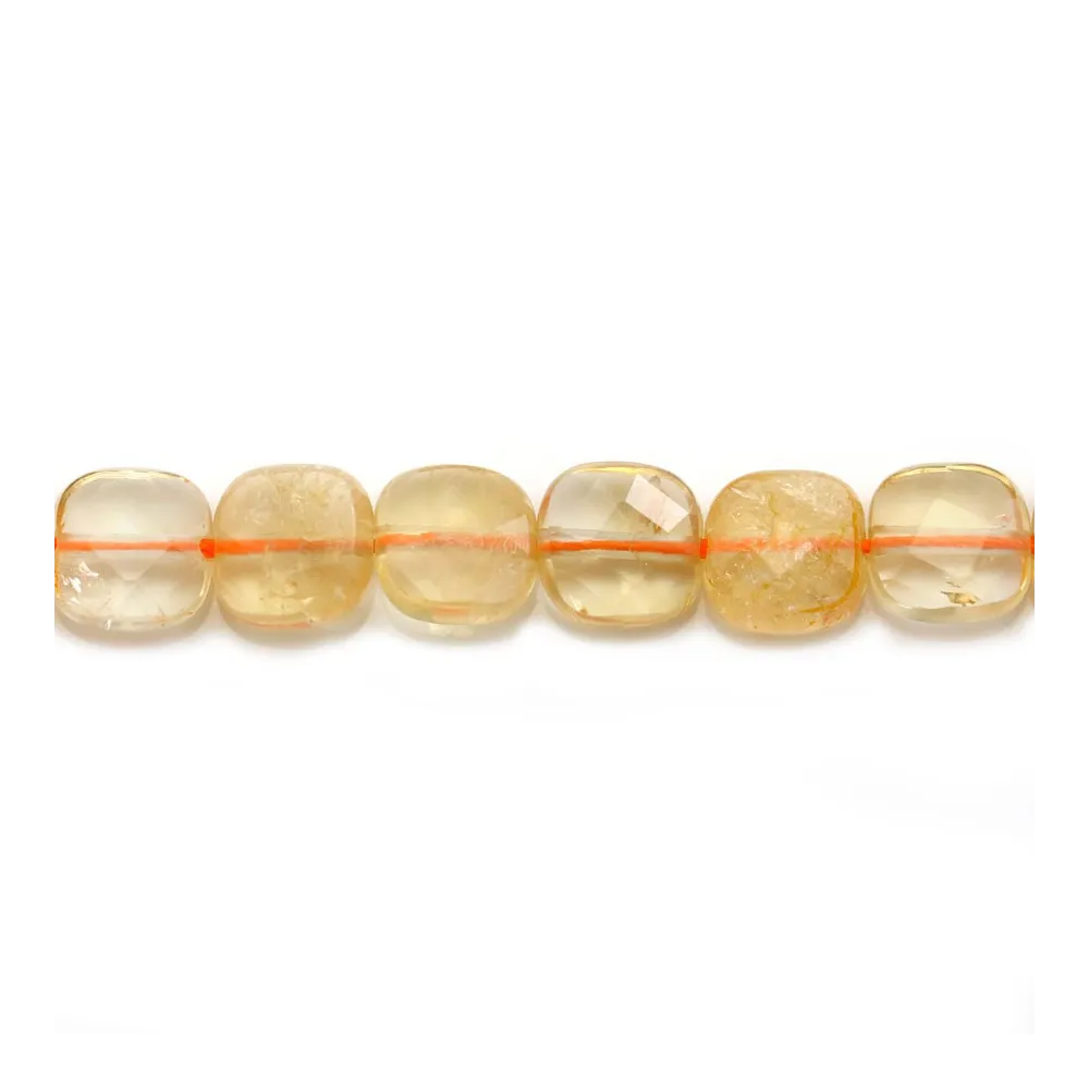 Citrine, en forme de carré facetté 8mm x 39cm