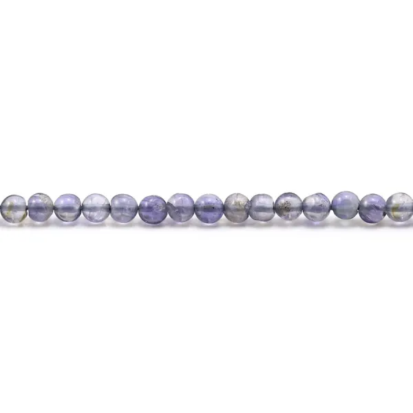 Cordiérite (Iolite)  de couleur violet, de forme ronde, 3mm x 36cm