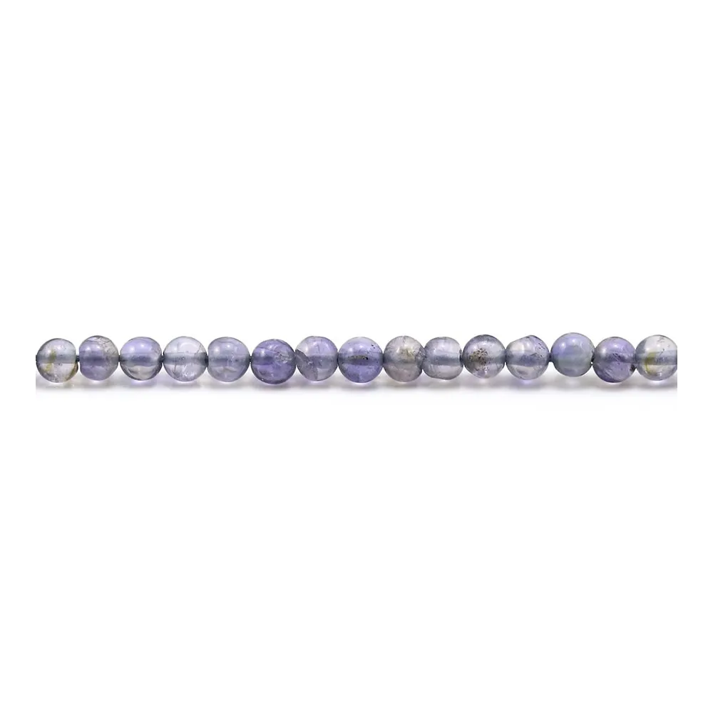 Cordiérite (Iolite)  de couleur violet, de forme ronde, 3mm x 36cm