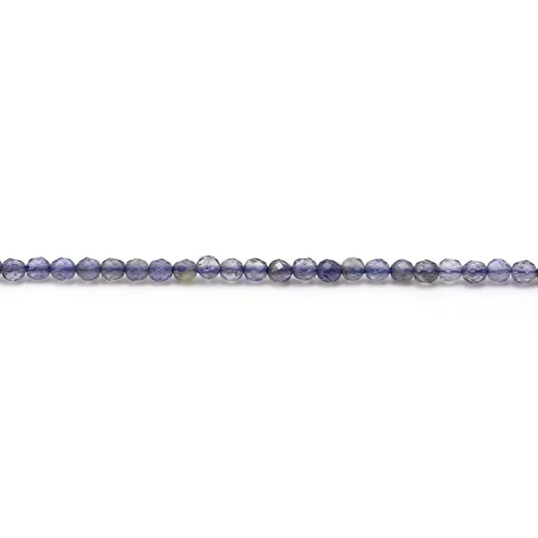 Cordierite (Iolite) ronde facette 2mm x 40cm