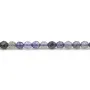 Iolite (cordiérite) couleur bleu-violet, de forme ronde facetté, de taille 4mm x 40cm