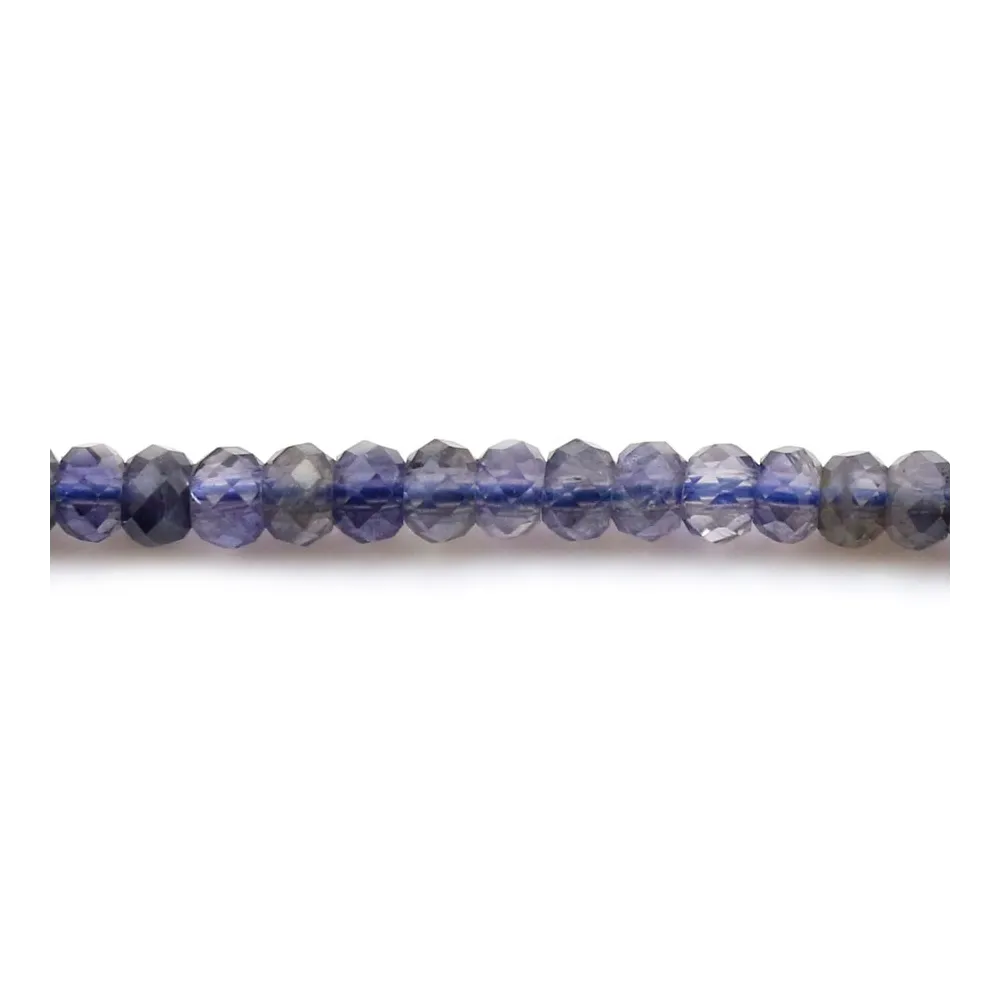 faceted flat beads of Iolite 3-4mm x 35cm 