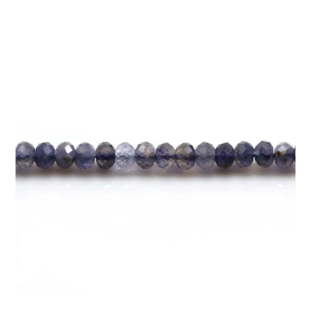 Cordiérite (Iolite)  rondelles facette 3-4.5mm x 40cm