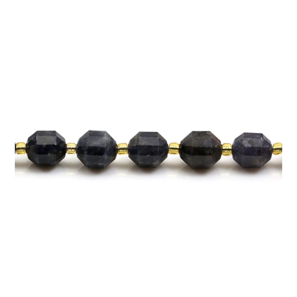 Cordiérite (Iolite), octagonal faceted shape, 9-10mm, x 39cm
