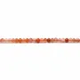 Cornaline orange, en forme de rondelle facetté, de taille 2x3.5mm x 40cm