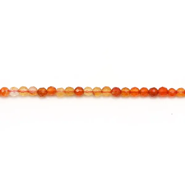 Cornalina, redonda facetada, 2mm x 38cm