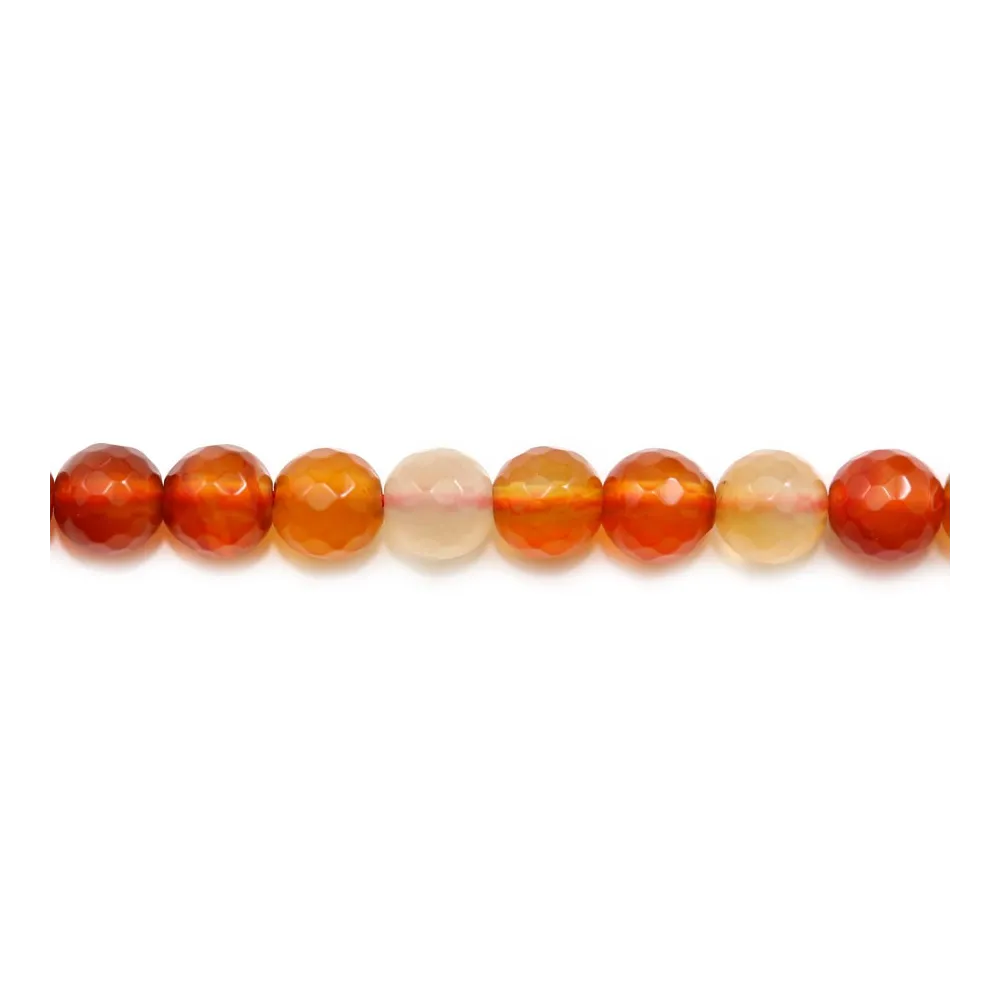 Cornaline Ronde Facette 4mm x 20 pcs