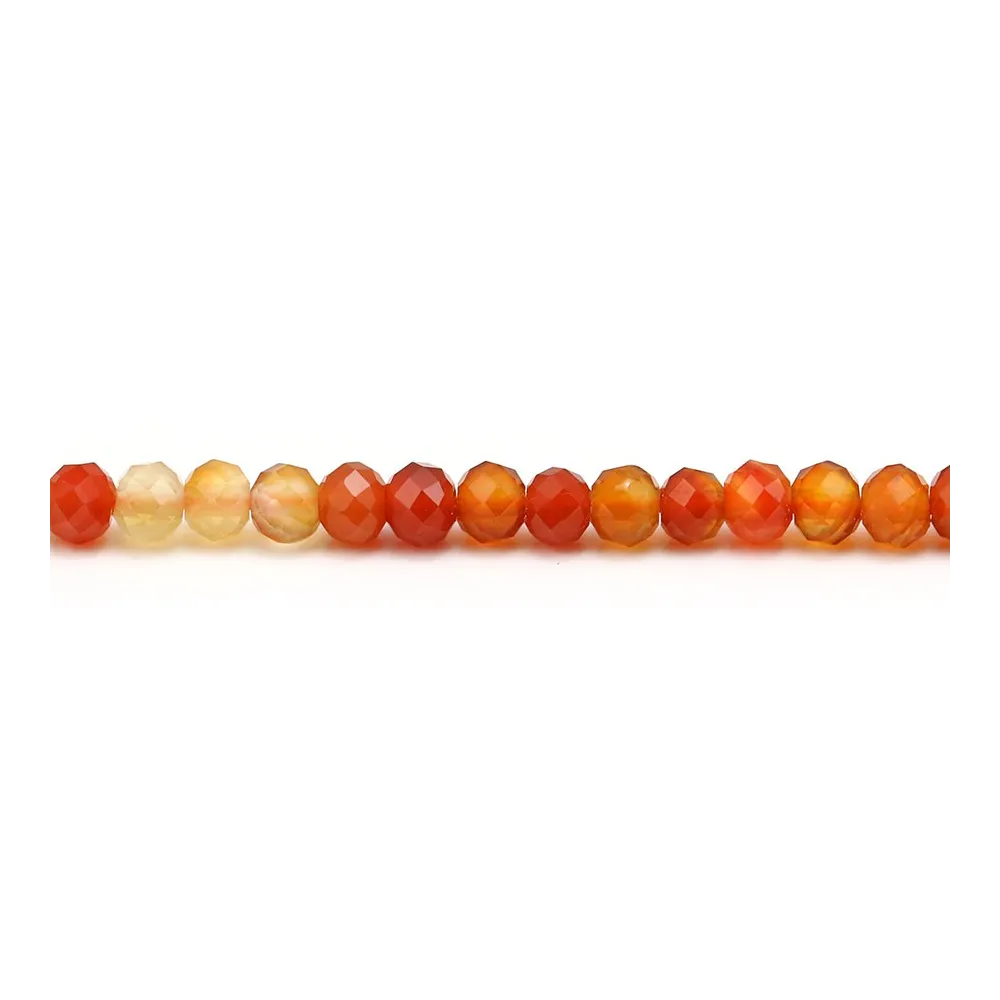 Cornaline orange, en forme de rondelle facette, de taille 3x4mm x 39cm