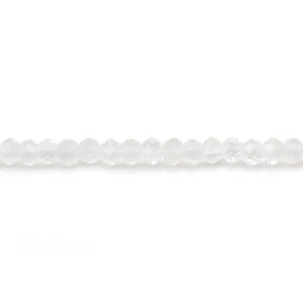 Cristal de roche rond plat facette 2mm x 40cm