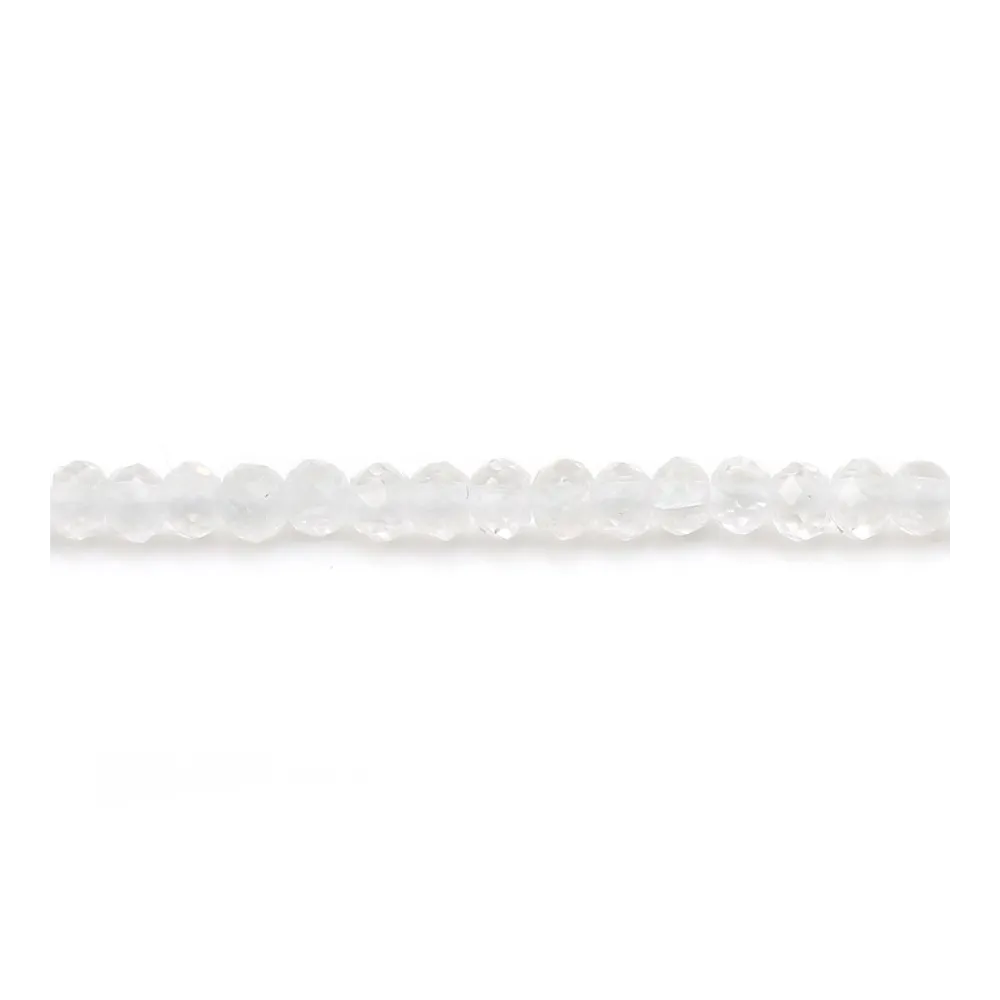Cristal de roche rond plat facette 2mm x 40cm