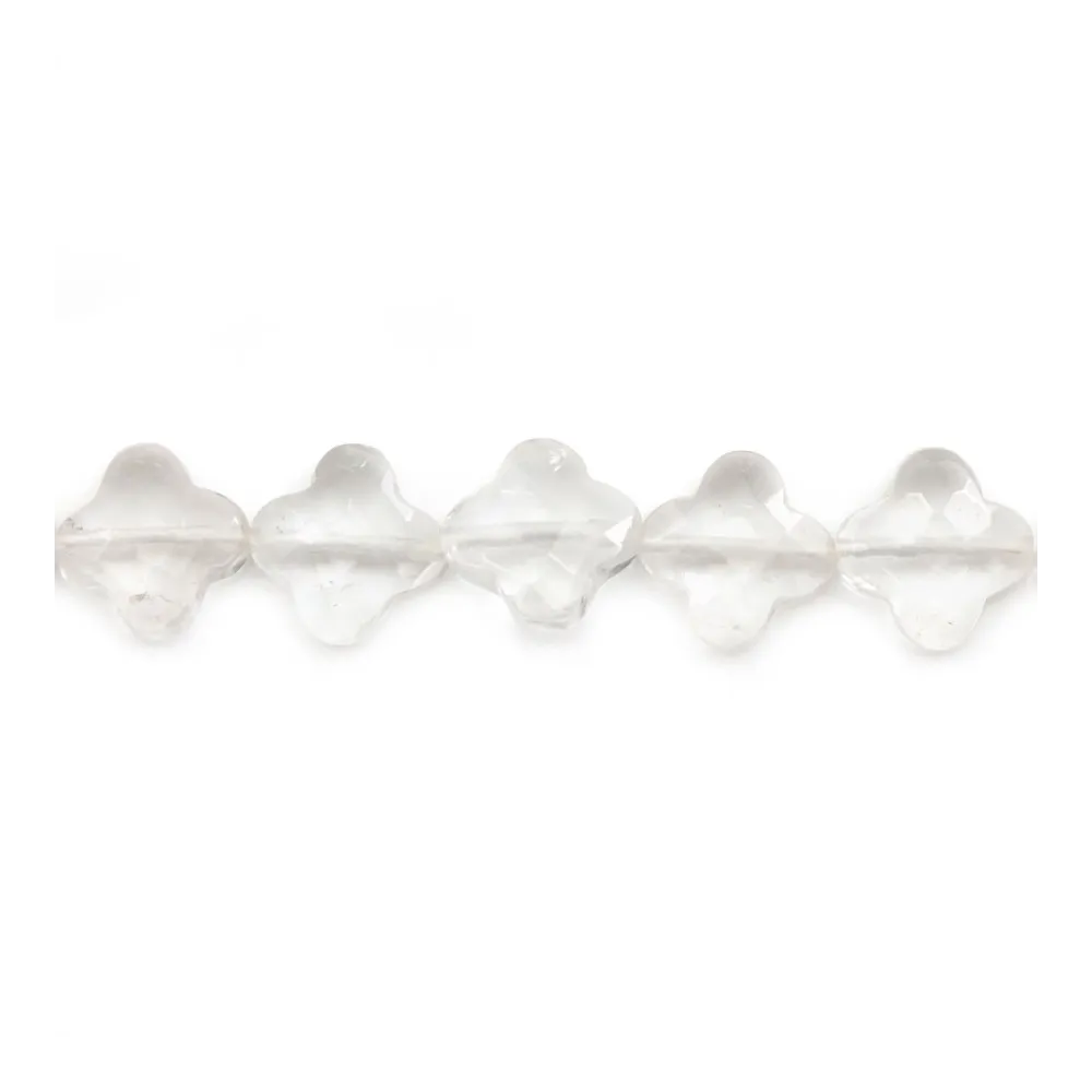 Cristal de roche trèfle facette 13 mm   