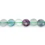 Fluorite de forme ronde plate facette 8mm x 39cm